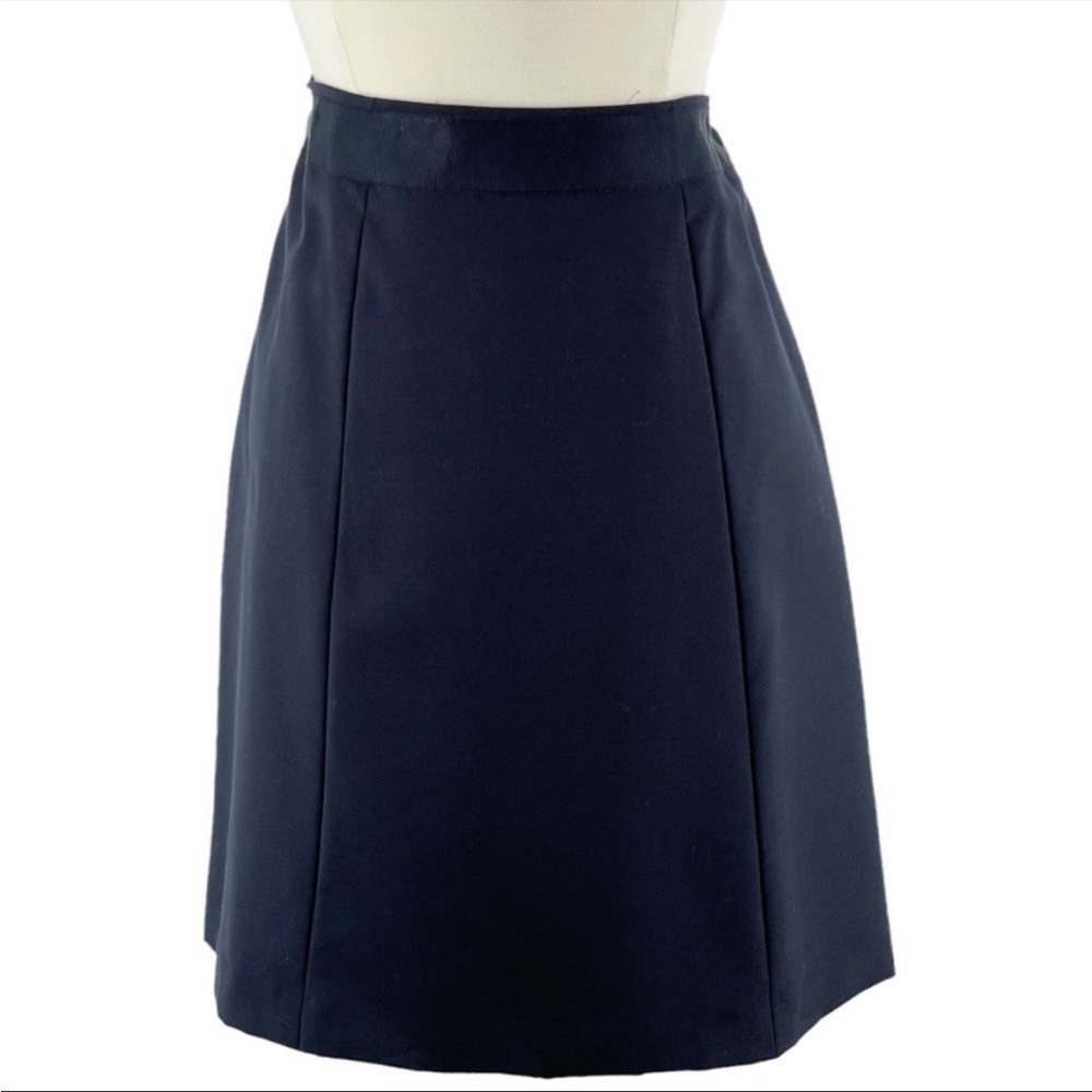NWT Brooks Brothers Navy A-Line Career Skirt 100% Wool Suiting Women's 10